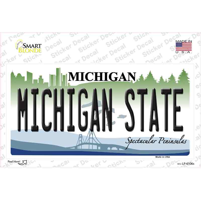 LP-6106s-M Michigan State Novelty Sticker Decal - Medium