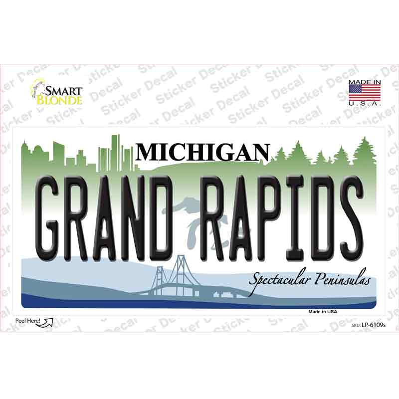 LP-6109s-M Grand Rapids Michigan Novelty Sticker Decal - Medium