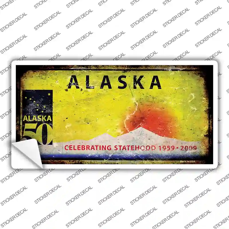 LP-8119s-L Alaska State Rusty Novelty Sticker Decal - Large