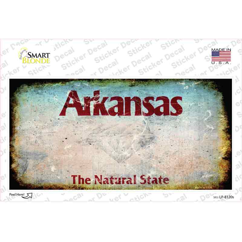 LP-8120s-M Arkansas State Rusty Novelty Sticker Decal - Medium