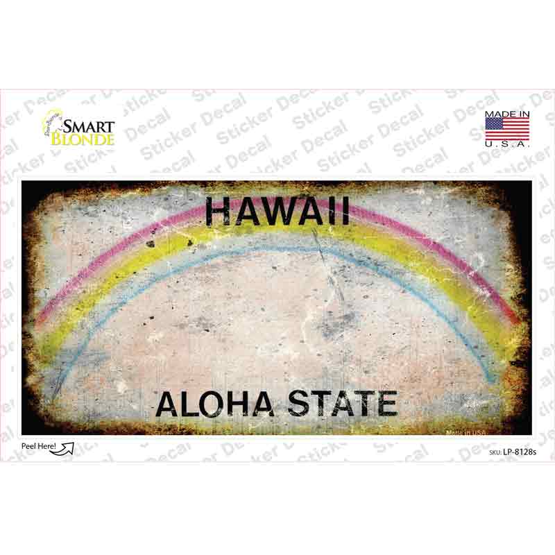 LP-8128s-M Hawaii State Rusty Novelty Sticker Decal - Medium