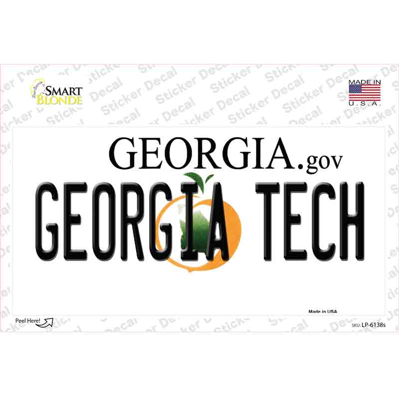 LP-6138s-M Georgia Tech Novelty Sticker Decal - Medium