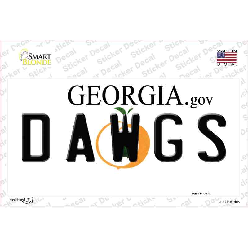 LP-6146s-M Dawgs Georgia Novelty Sticker Decal - Medium