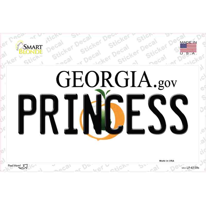 LP-6159s-M Princess Georgia Novelty Sticker Decal - Medium