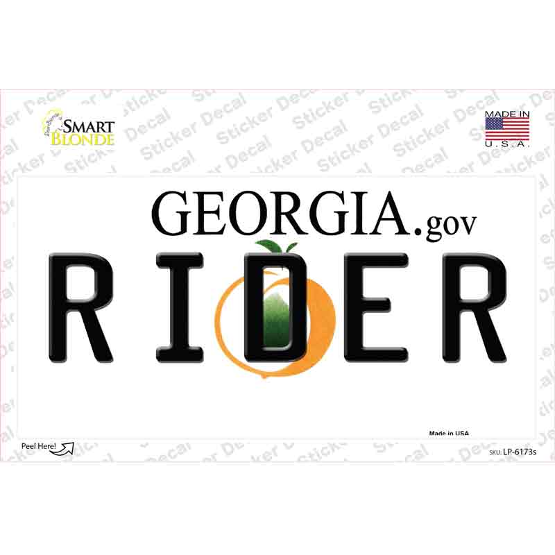 LP-6173s-M Rider Georgia Novelty Sticker Decal - Medium