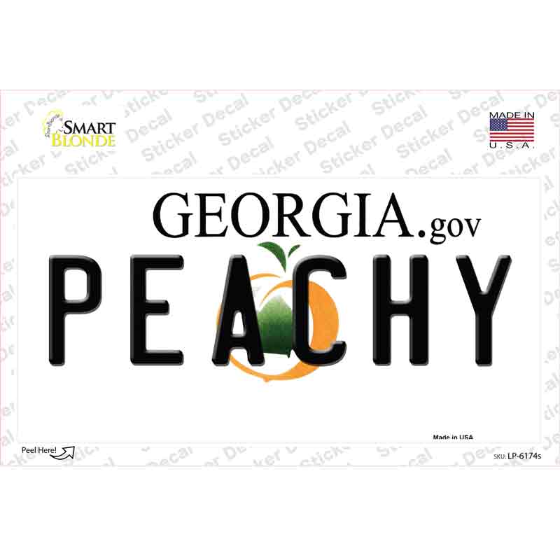 LP-6174s-M Peachy Georgia Novelty Sticker Decal - Medium