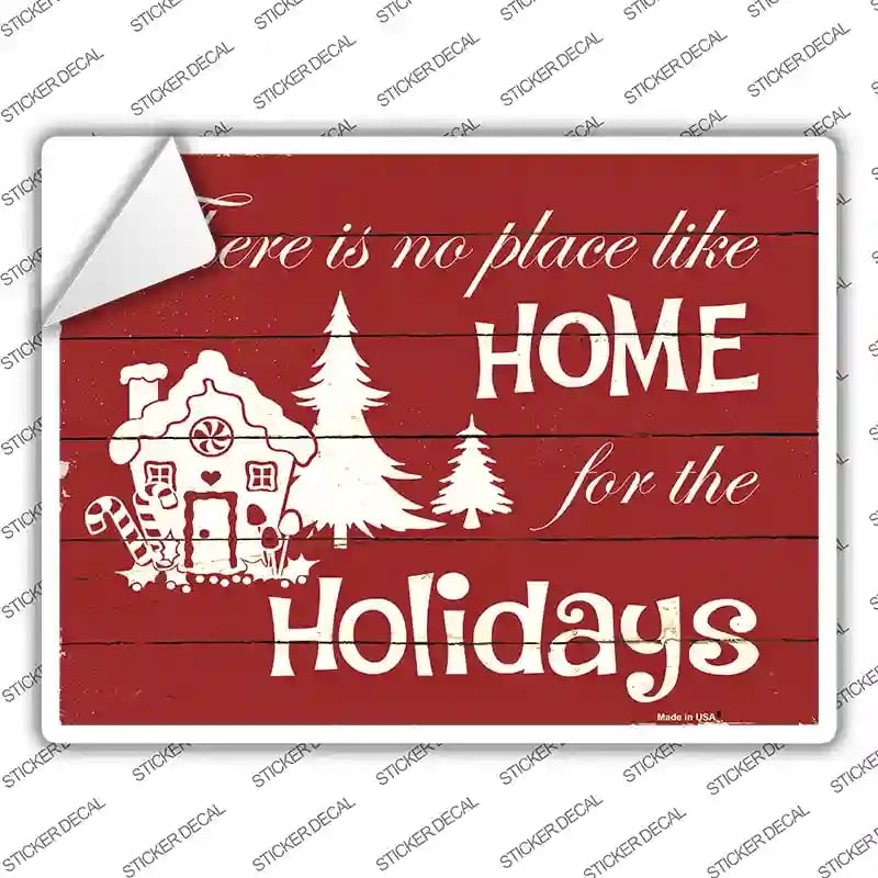 P-1291s-L Home for the Holidays Novelty Rectangle Sticker Decal - Large