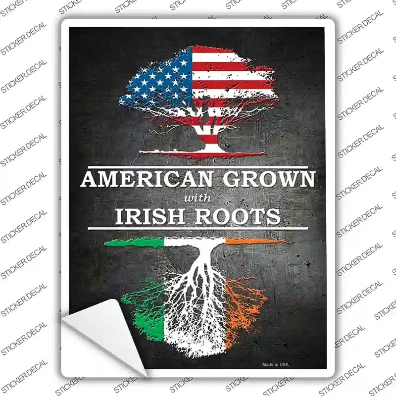 P-1300s-L American Grown Irish Roots Novelty Rectangle Sticker Decal - Large