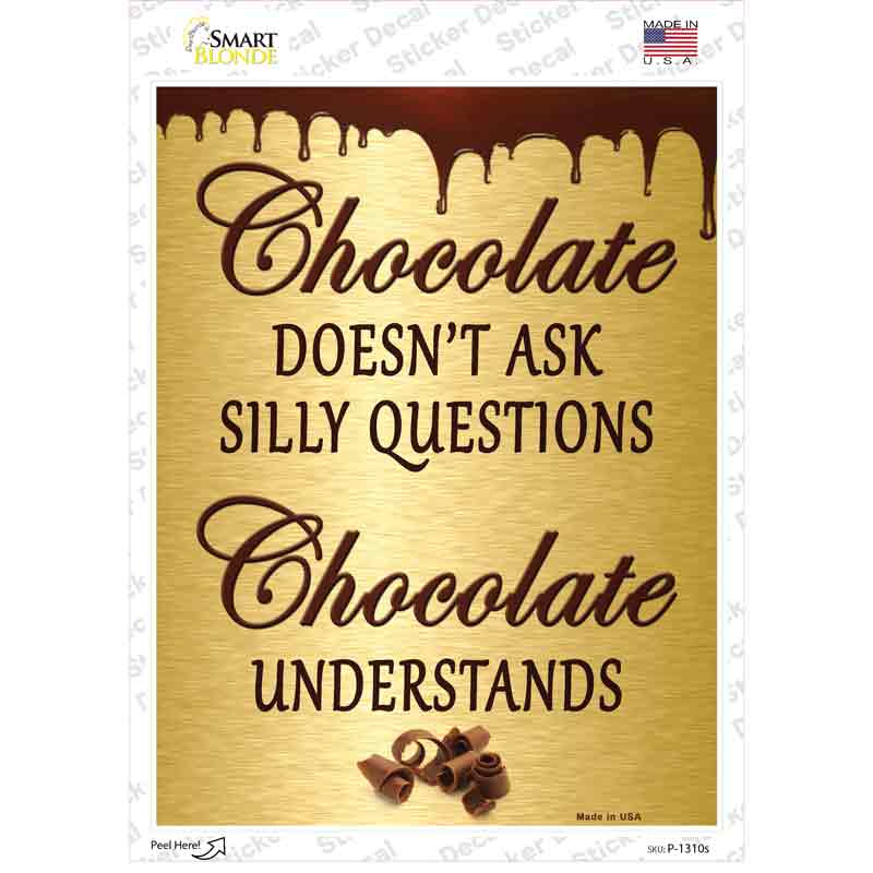 P-1310s-M Chocolate Novelty Rectangle Sticker Decal - Medium