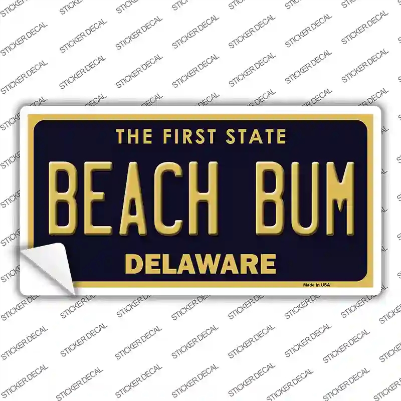 LP-6710s-S Beach Bum Delaware Novelty Sticker Decal - Small