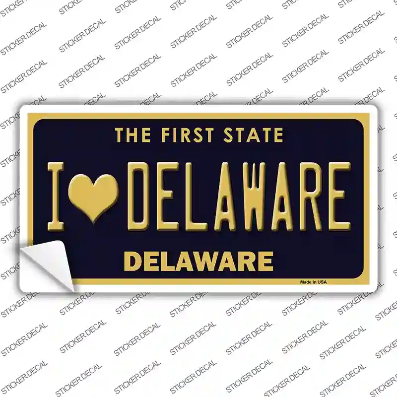 LP-6730s-XL I Love Delaware Novelty Sticker Decal - Extra Large