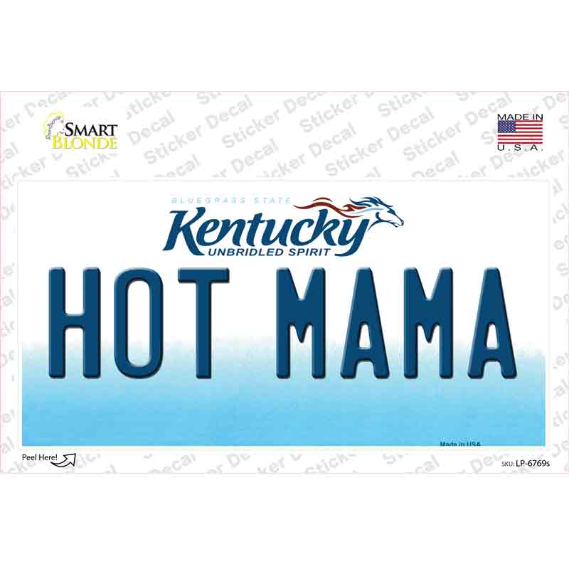 LP-6769s-M Hot Mama Kentucky Novelty Sticker Decal - Medium