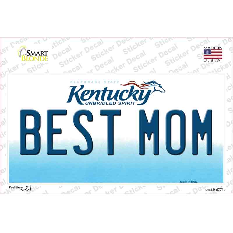 LP-6771s-M Best Mom Kentucky Novelty Sticker Decal - Medium