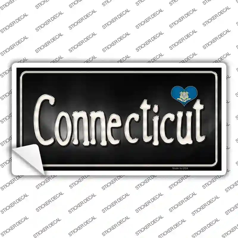 LP-9445s-S Connecticut Flag Script Novelty Sticker Decal - Small