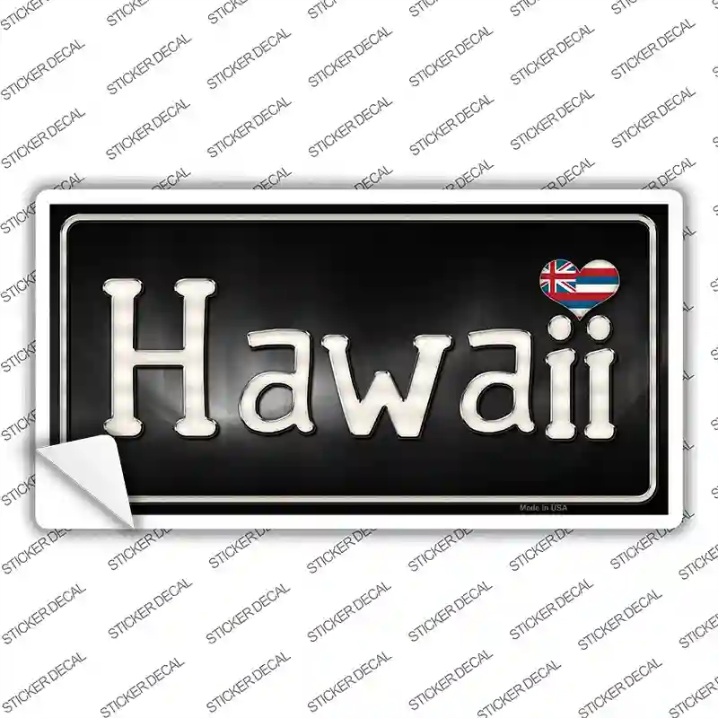 LP-9449s-S Hawaii Flag Script Novelty Sticker Decal - Small
