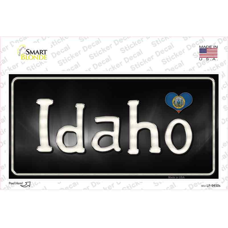 LP-9450s-M Idaho Flag Script Novelty Sticker Decal - Medium