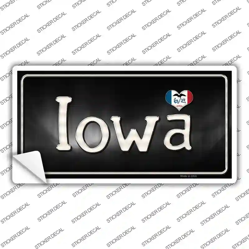 LP-9453s-S Iowa Flag Script Novelty Sticker Decal - Small