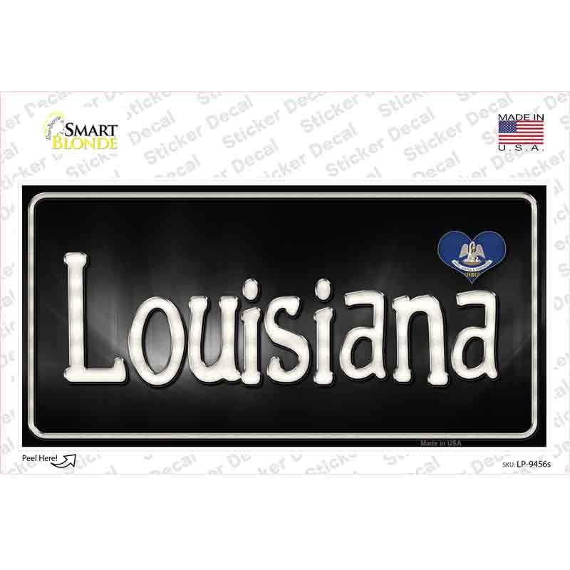 LP-9456s-M Louisiana Flag Script Novelty Sticker Decal - Medium