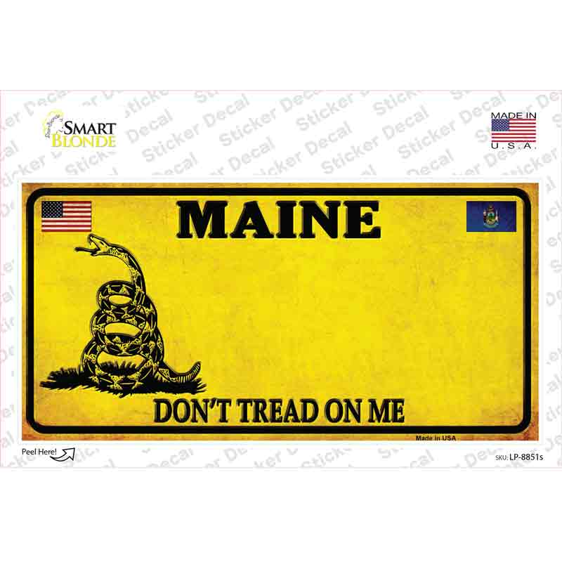 LP-8851s-M Maine Dont Tread on Me Novelty Sticker Decal - Medium