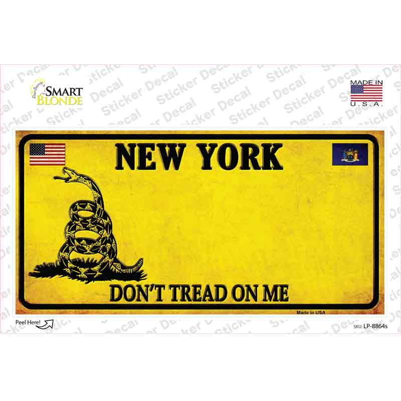 LP-8864s-M   York Dont Tread on Me Novelty Sticker Decal - Medium