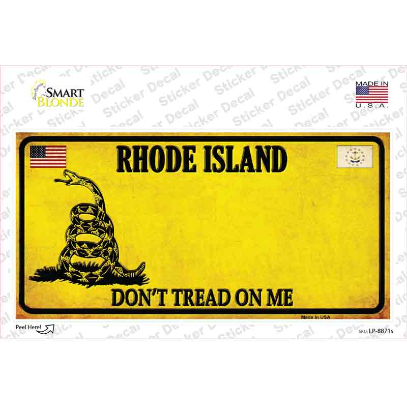 LP-8871s-M Rhode Island Dont Tread on Me Novelty Sticker Decal - Medium