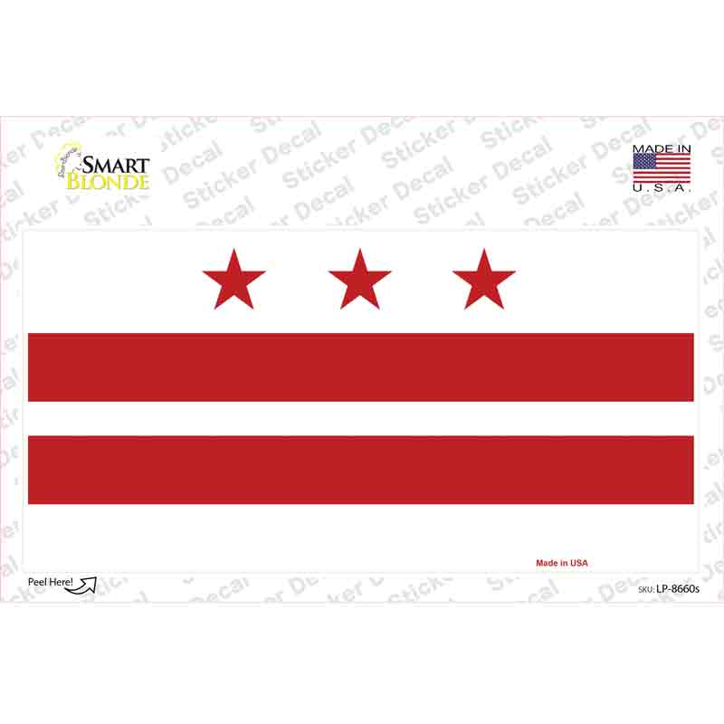 LP-8660s-M Washington DC Flag Novelty Sticker Decal - Medium