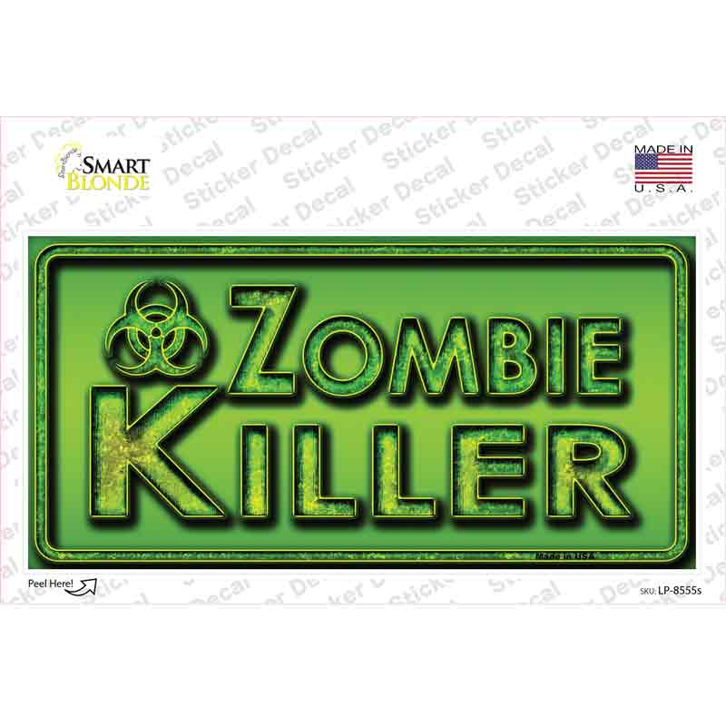 LP-8555s-M Zombie Killer Novelty Sticker Decal - Medium