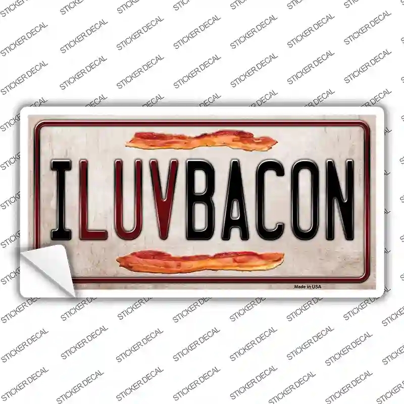 LP-8700s-L I Luv Bacon Novelty Sticker Decal - Large