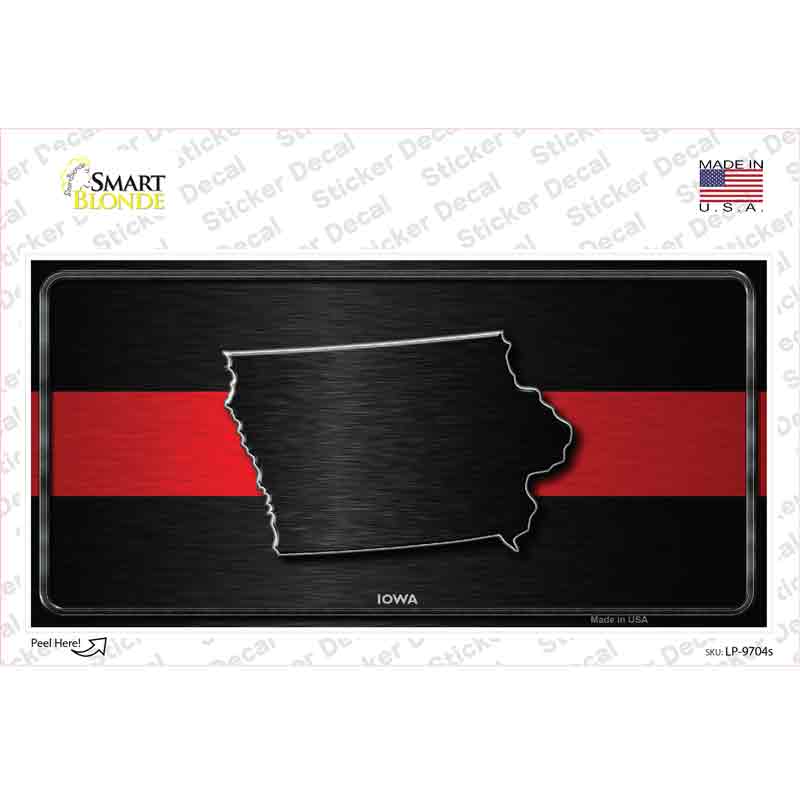 LP-9704s-M Iowa Thin Red Line Novelty Sticker Decal - Medium