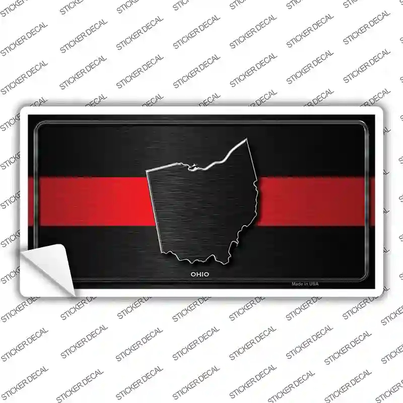 LP-9724s-L Ohio Thin Red Line Novelty Sticker Decal - Large