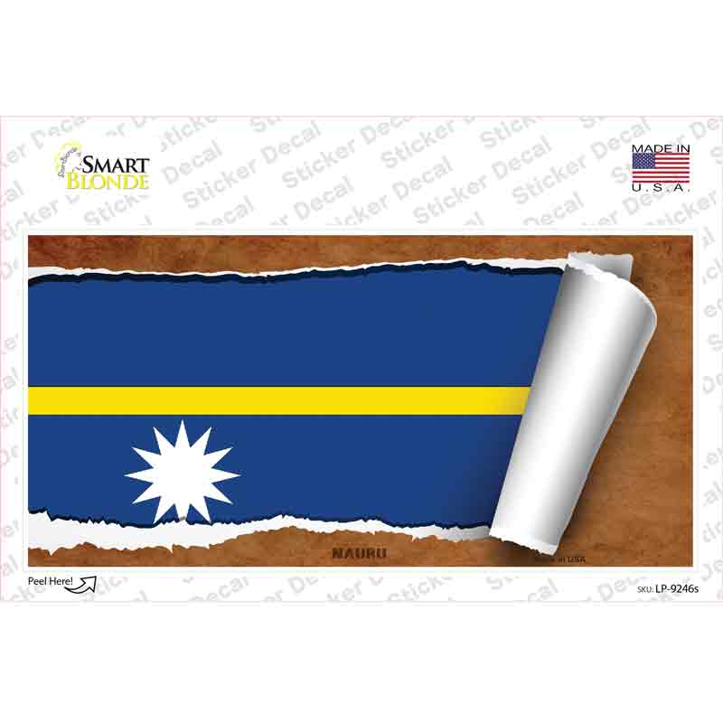 LP-9246s-M Naury Flag Scroll Novelty Sticker Decal - Medium