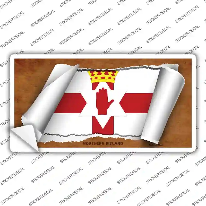 LP-9255s-S Northern Ireland Flag Scroll Novelty Sticker Decal - Small