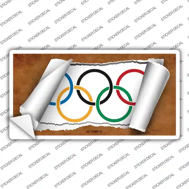 LP-9258s-L Olympic Flag Scroll Novelty Sticker Decal - Large