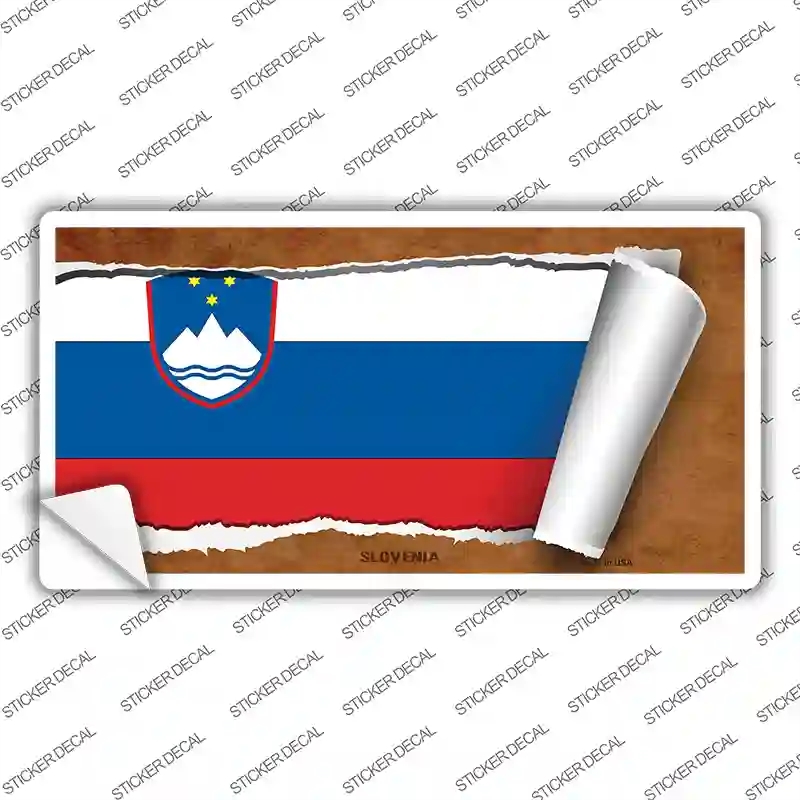 LP-9282s-S Slovenia Flag Scroll Novelty Sticker Decal - Small