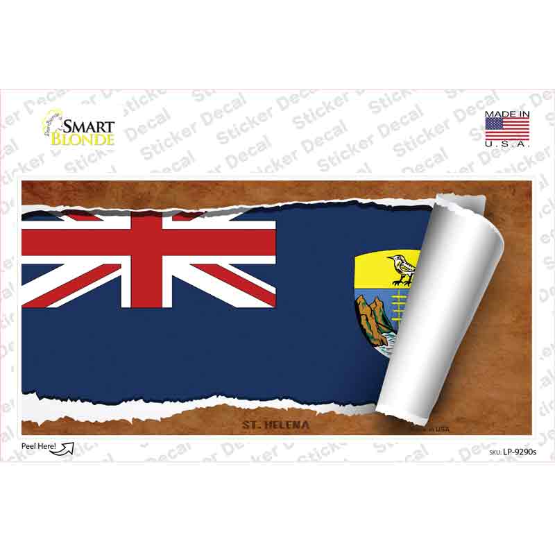 LP-9290s-M St Helena Flag Scroll Novelty Sticker Decal - Medium