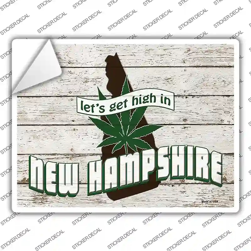 P-3226s-XL Get High in   Hampshire Novelty Rectangle Sticker Decal - Extra Large