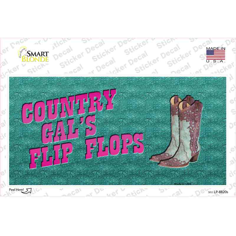 LP-8820s-M Country Gals Flip Flops Novelty Sticker Decal - Medium