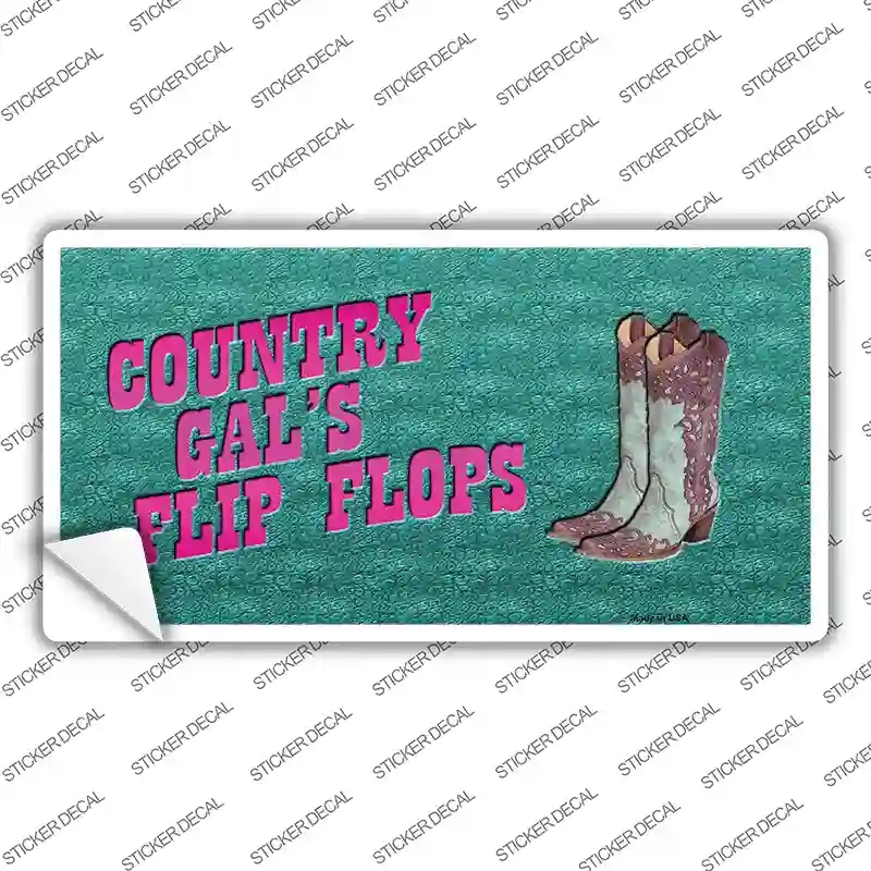 LP-8820s-S Country Gals Flip Flops Novelty Sticker Decal - Small