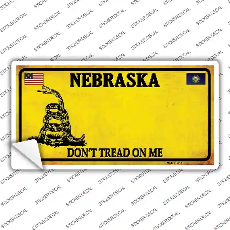 LP-8859s-L Nebraska Dont Tread on Me Novelty Sticker Decal - Large