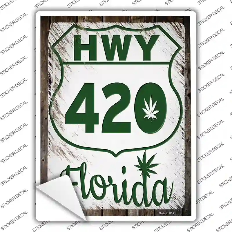 P-3264s-L HWY 420 Florida Novelty Rectangle Sticker Decal - Large