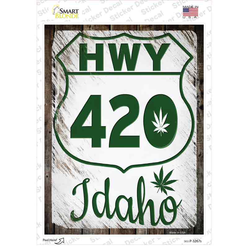 P-3267s-M HWY 420 Idaho Novelty Rectangle Sticker Decal - Medium