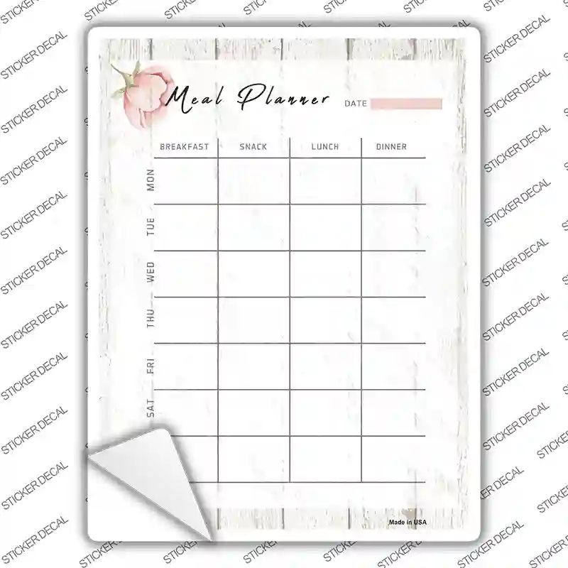 P-3775s-L Meal Planner Novelty Rectangle Sticker Decal - Large