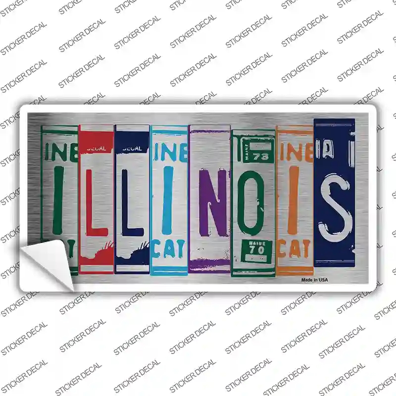 LPC-1027s-L Illinois Art Novelty Sticker Decal - Large