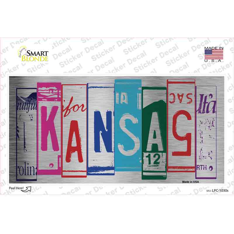 LPC-1030s-M Kansas Art Novelty Sticker Decal - Medium