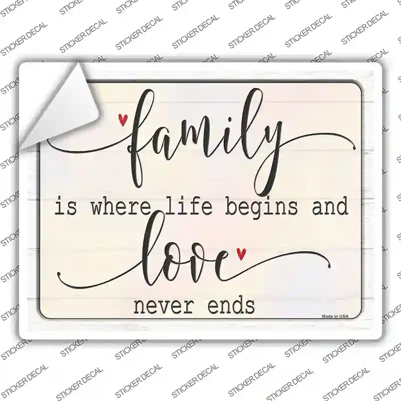 P-3805s-XL Where Life Begins Novelty Rectangle Sticker Decal - Extra Large