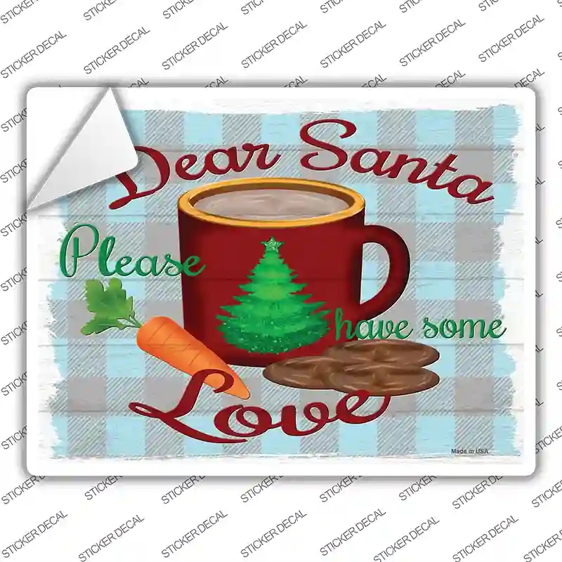 P-3911s-L Dear Santa Cookies Novelty Rectangle Sticker Decal - Large