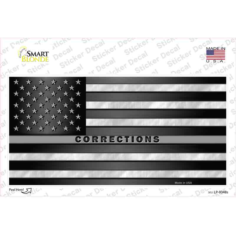 LP-9348s-M American Flag Corrections Novelty Sticker Decal - Medium