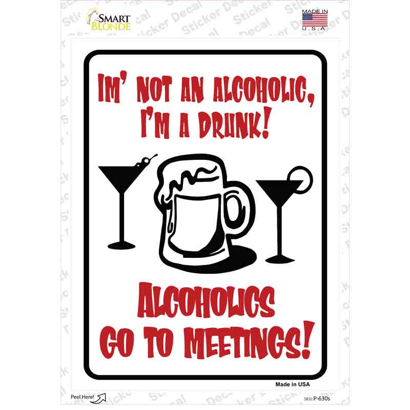 P-630s-M Im A Drunk Novelty Rectangle Sticker Decal - Medium