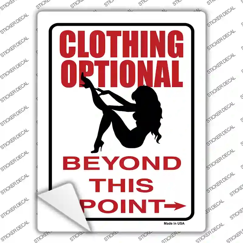 P-650s-L Clothing Optional Sexy Novelty Rectangle Sticker Decal - Large