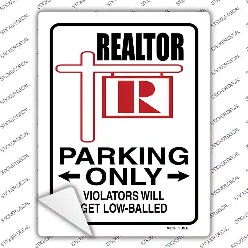 P-796s-L Realtor Only Novelty Rectangle Sticker Decal - Large